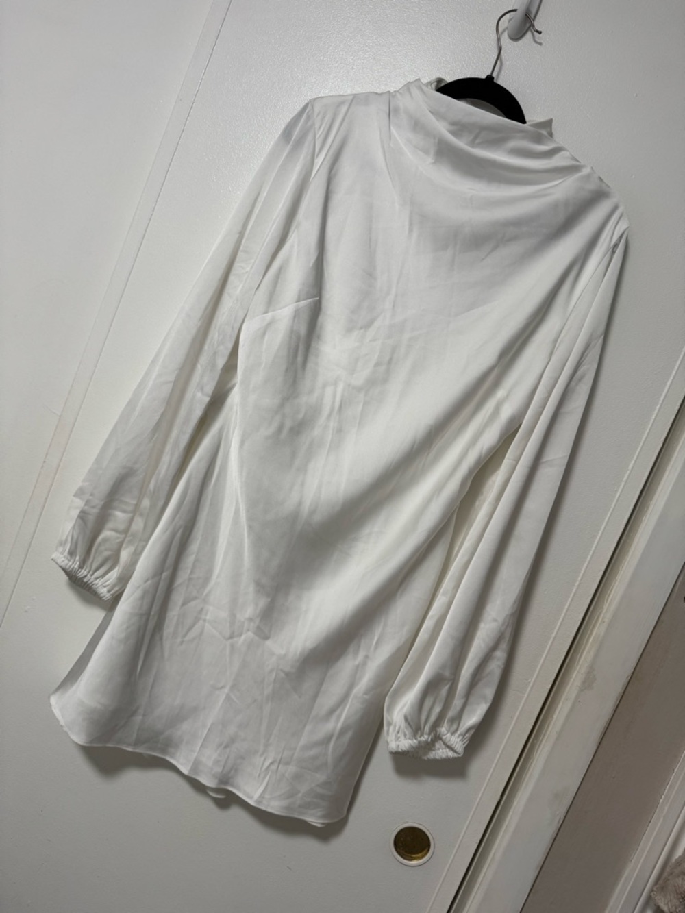 House of CB White Long-Sleeve Backless Mini Dress